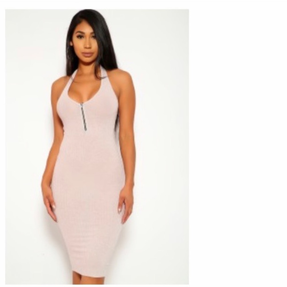 Sexy halter sheer dress